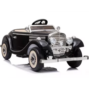 LEAN CARS Coche eléctrico infantil Mercedes 540K Classic Premium Luces LED MP3 Negro