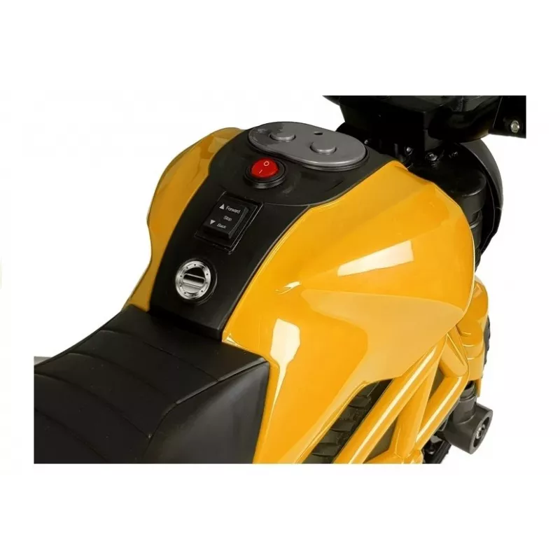 LEAN CARS Moto eléctrica infantil GTM1188 amarilla luz LED