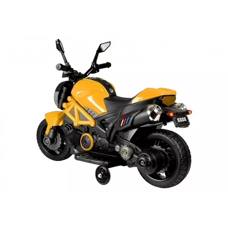 LEAN CARS Moto eléctrica infantil GTM1188 amarilla luz LED