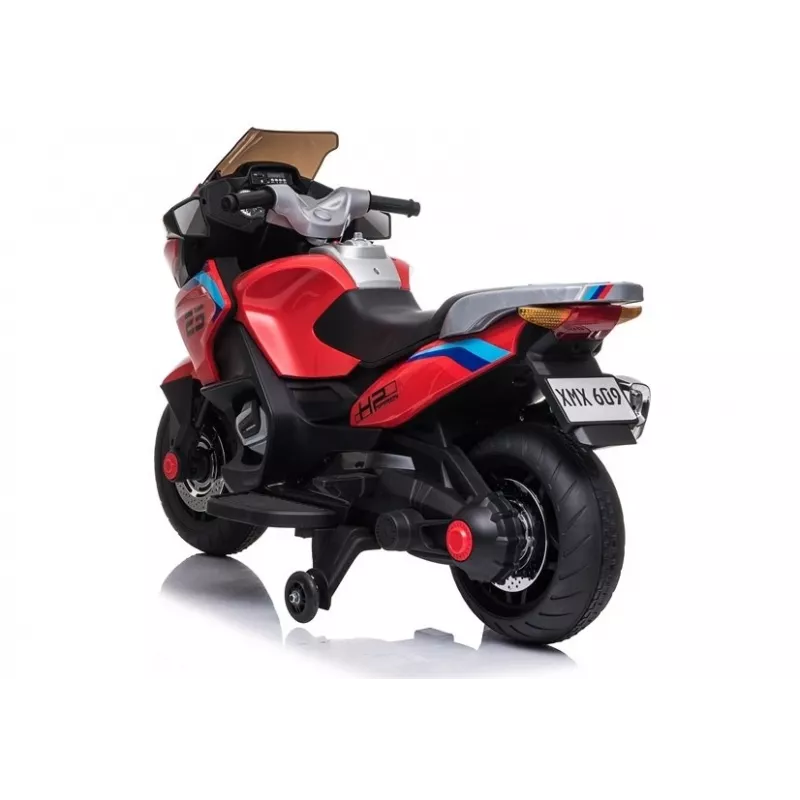 LEAN CARS Moto eléctrica infantil XMX609 roja con MP3 y luces LED