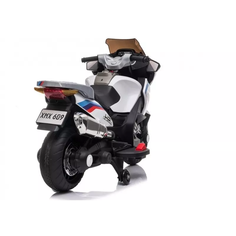 LEAN CARS Moto eléctrica infantil XMX609 blanca con MP3 y luces LED