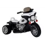 LEAN CARS Moto eléctrica infantil JT568 policía con luz LED negra