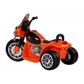 LEAN CARS Moto eléctrica infantil JT568 policía naranja LED