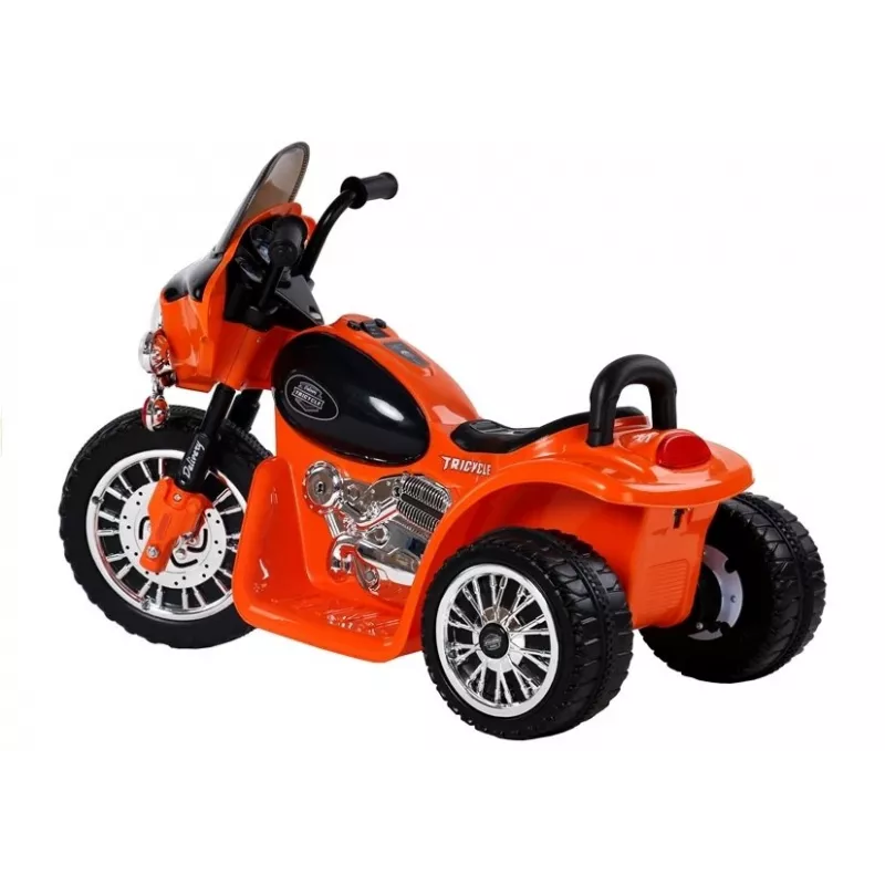 LEAN CARS Moto eléctrica infantil JT568 policía naranja LED