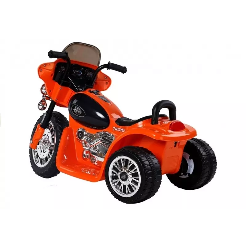 LEAN CARS Moto eléctrica infantil JT568 policía naranja LED
