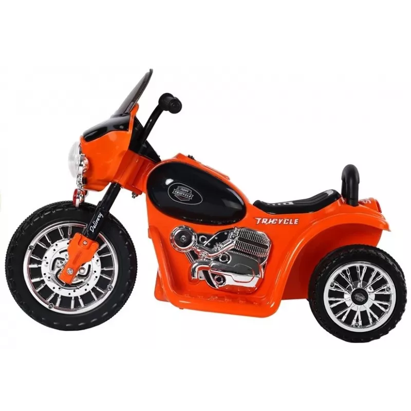 LEAN CARS Moto eléctrica infantil JT568 policía naranja LED