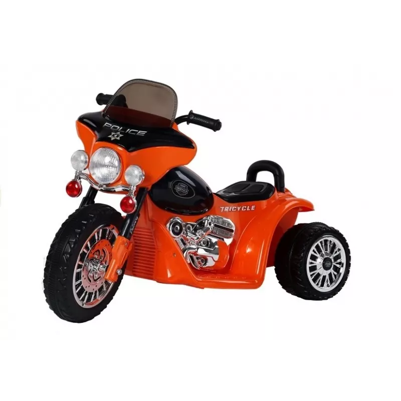 LEAN CARS Moto eléctrica infantil JT568 policía naranja LED