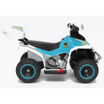 LEAN CARS Quad policía eléctrico infantil GTS1188-A blanco luces LED música espacio de almacenamiento