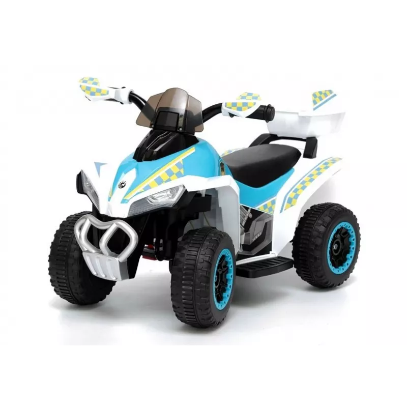 LEAN CARS Quad policía eléctrico infantil GTS1188-A blanco luces LED música espacio de almacenamiento