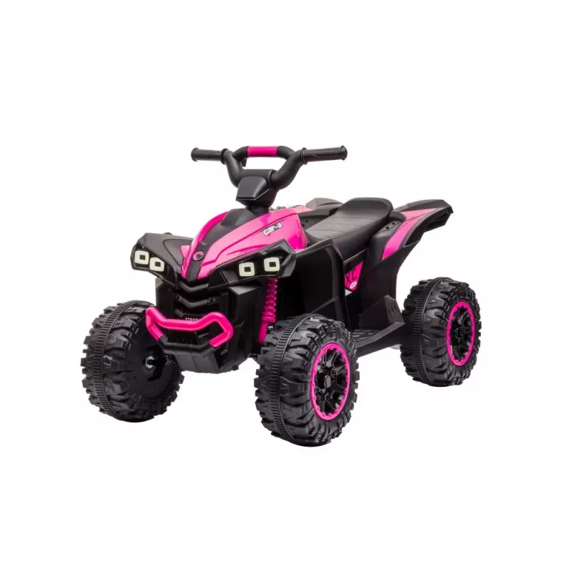 LEAN CARS quad eléctrico para niños HL568 rosa – ATV infantil 12V 2x30W con música, luces LED, capacidad de carga 30 kg