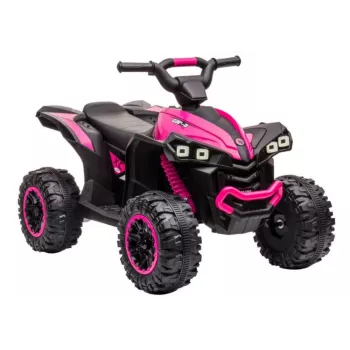 LEAN CARS quad eléctrico para niños HL568 rosa – ATV infantil 12V 2x30W con música, luces LED, capacidad de carga 30 kg
