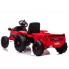LEAN CARS Tractor eléctrico infantil CH9959 rojo con remolque, luces LED, mando a distancia, radio