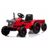 LEAN CARS Tractor eléctrico infantil CH9959 rojo con remolque, luces LED, mando a distancia, radio