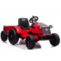 LEAN CARS Tractor eléctrico infantil CH9959 rojo con remolque, luces LED, mando a distancia, radio