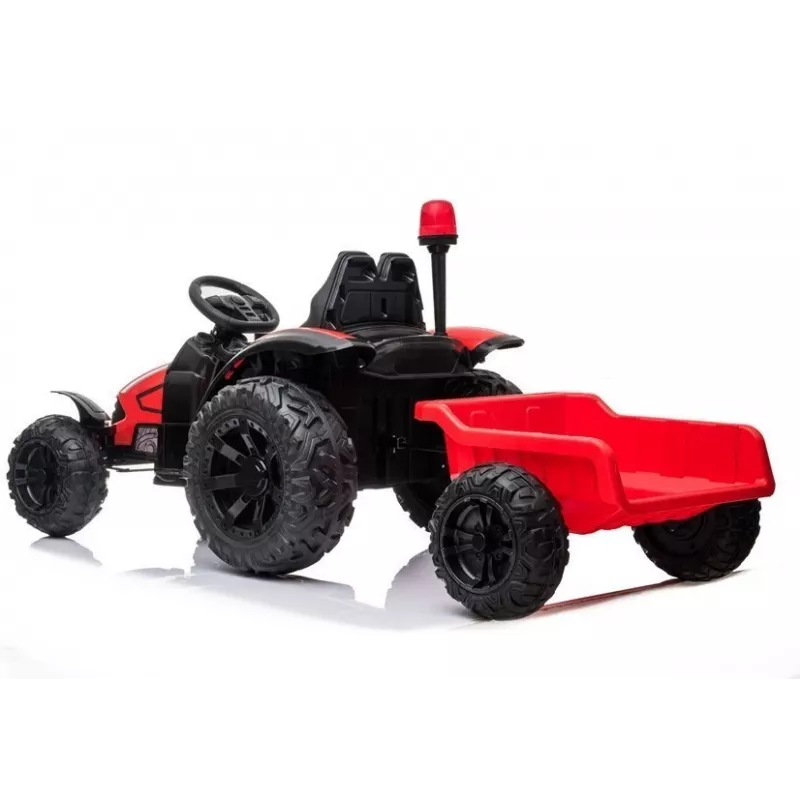 LEAN CARS Tractor eléctrico infantil HZB-200 con remolque rojo