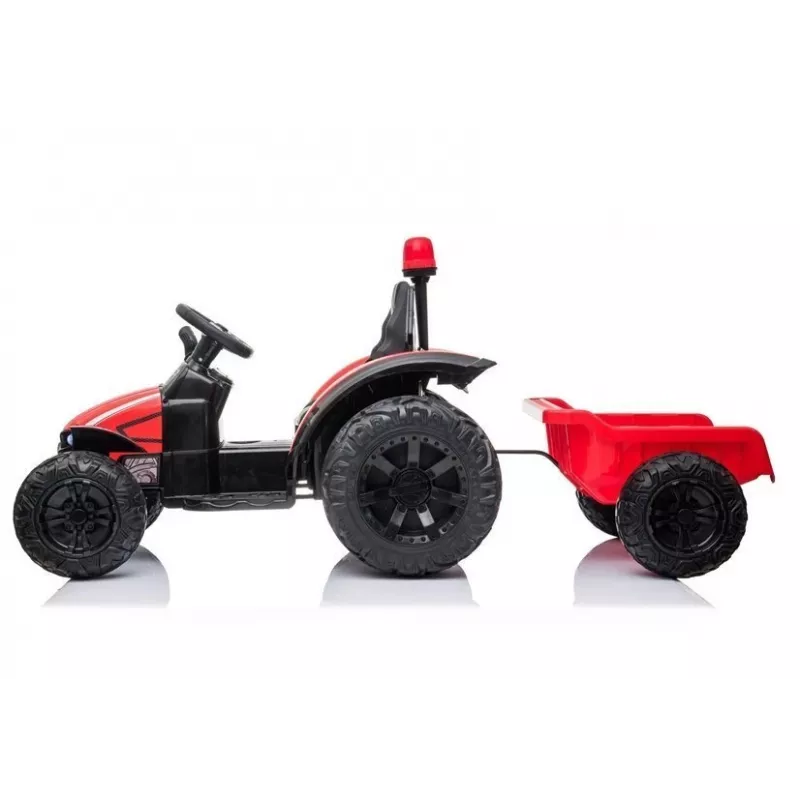 LEAN CARS Tractor eléctrico infantil HZB-200 con remolque rojo