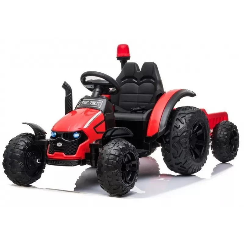 LEAN CARS Tractor eléctrico infantil HZB-200 con remolque rojo