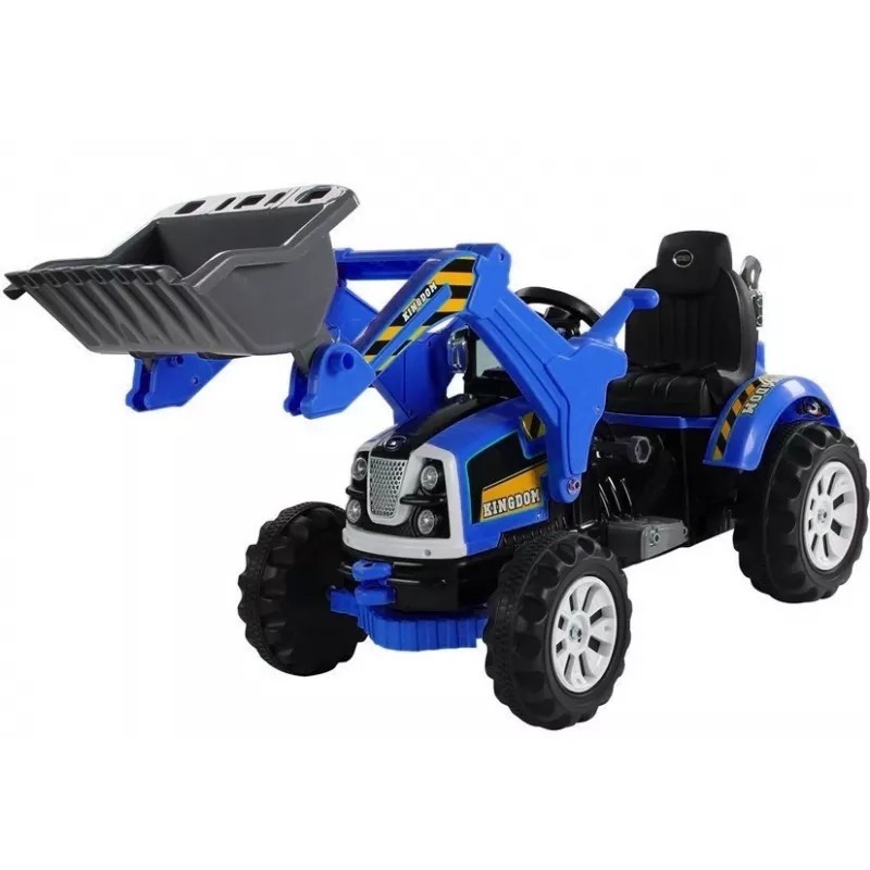 LEAN CARS Tractor eléctrico para montar con pala excavadora azul