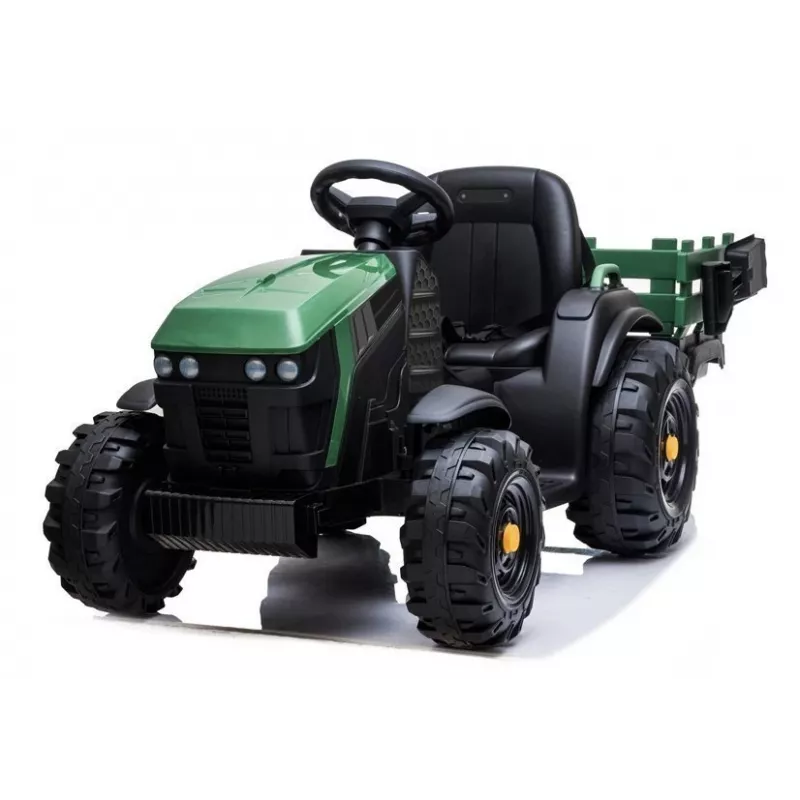 LEAN CARS Tractor eléctrico con remolque BDM0925 verde militar