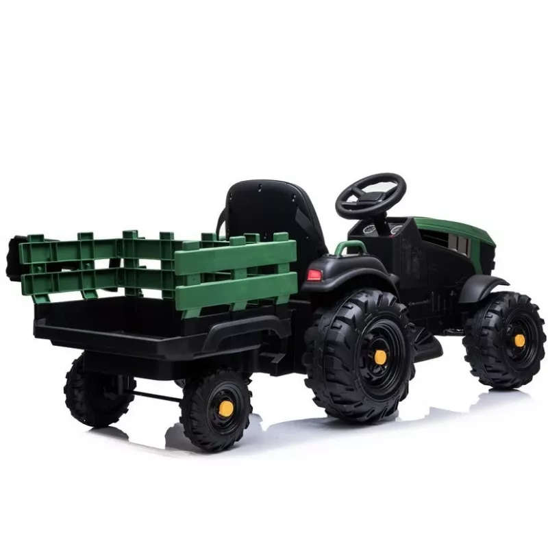 LEAN CARS Tractor eléctrico con remolque BDM0925 verde militar