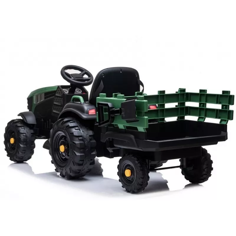 LEAN CARS Tractor eléctrico con remolque BDM0925 verde militar