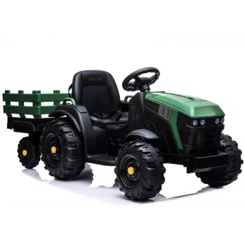 LEAN CARS Tractor eléctrico con remolque BDM0925 verde militar