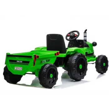 LEAN CARS Tractor eléctrico con remolque CH9959 verde