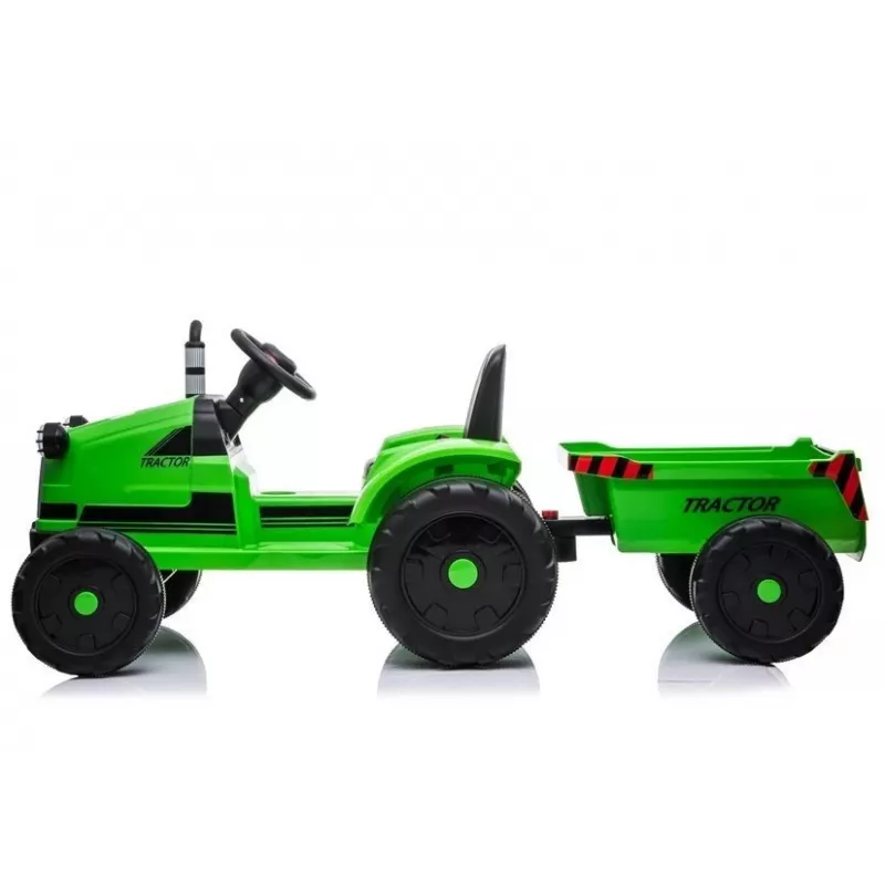 LEAN CARS Tractor eléctrico con remolque CH9959 verde