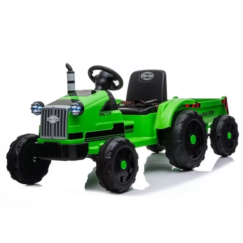 LEAN CARS Tractor eléctrico con remolque CH9959 verde