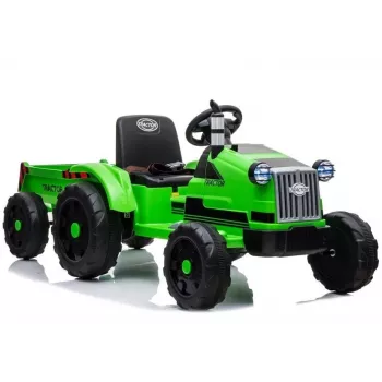 LEAN CARS Tractor eléctrico con remolque CH9959 verde