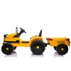 LEAN CARS Tractor eléctrico infantil con remolque CH9959 luces LED radio amarillo