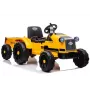 LEAN CARS Tractor eléctrico infantil con remolque CH9959 luces LED radio amarillo