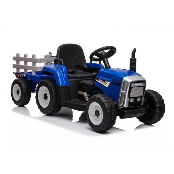 LEAN CARS Tractor eléctrico infantil con remolque XMX611 azul