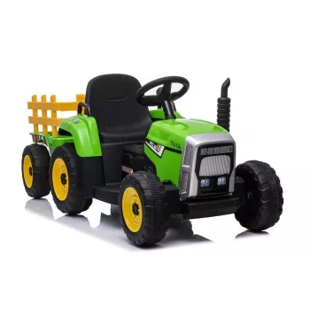 LEAN CARS Tractor eléctrico infantil con remolque XMX611 luces LED verde