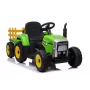 LEAN CARS Tractor eléctrico infantil con remolque XMX611 luces LED verde