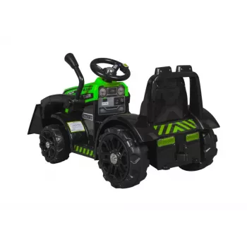 LEAN CARS Tractor eléctrico montable ZP1001B verde con pala y claxon 15140