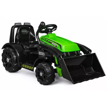 LEAN CARS Tractor eléctrico montable ZP1001B verde con pala y claxon 15140