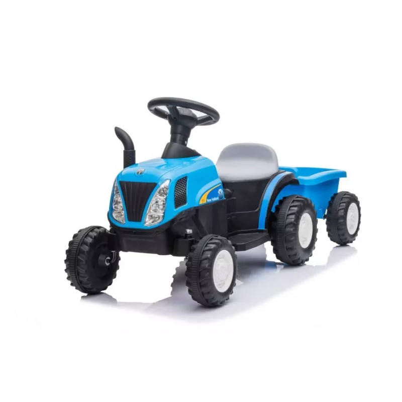 LEAN CARS tractor eléctrico con remolque A009 azul - vehículo 12V, 2x35W, mando a distancia