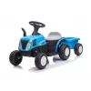 LEAN CARS tractor eléctrico con remolque A009 azul - vehículo 12V, 2x35W, mando a distancia