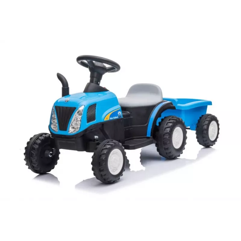 LEAN CARS tractor eléctrico con remolque A009 azul - vehículo 12V, 2x35W, mando a distancia