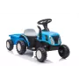 LEAN CARS tractor eléctrico con remolque A009 azul - vehículo 12V, 2x35W, mando a distancia