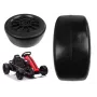 LEAN CARS Rueda delantera para kart SX1968 - neumático de espuma EVA de 220 mm, llanta de ABS, negra