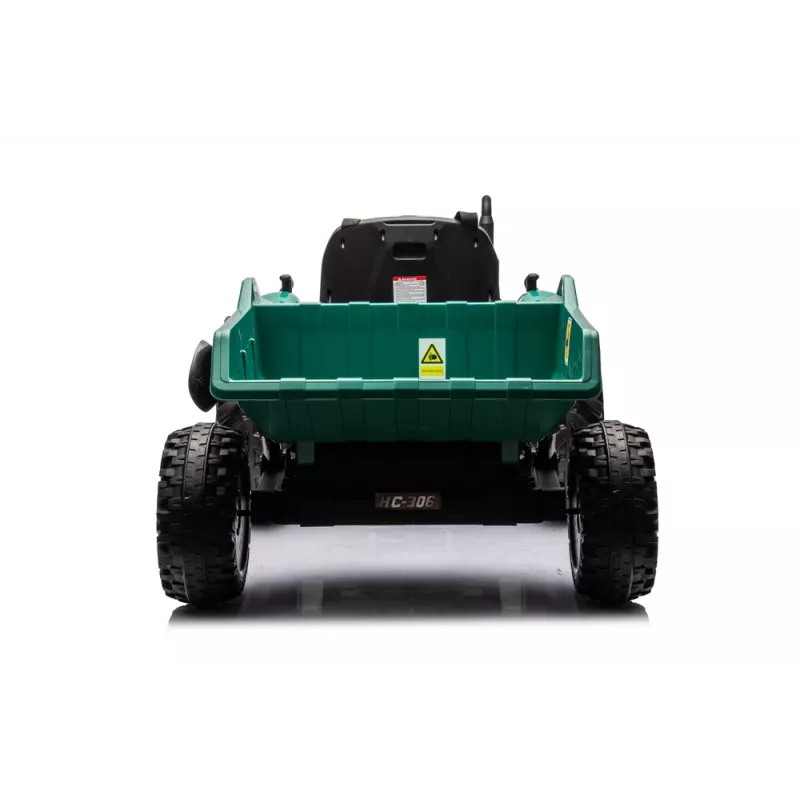 LEAN CARS HC-306 tractor a batería con remolque verde oscuro 24V