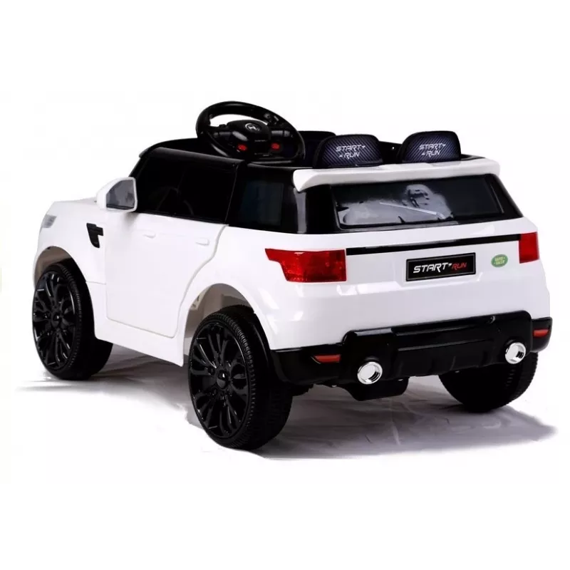 LEAN CARS HL1638 coche eléctrico para niños - blanco, batería 12V, mando a distancia para padres, MP3, luces LED, ruedas EVA