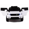 LEAN CARS HL1638 coche eléctrico para niños - blanco, batería 12V, mando a distancia para padres, MP3, luces LED, ruedas EVA
