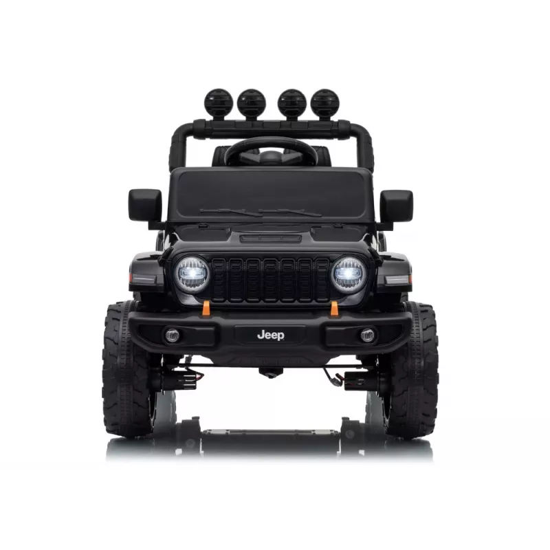 LEAN CARS Jeep Rubicon DK-JWR558 Coche infantil eléctrico con batería de 24V para niños, Negro