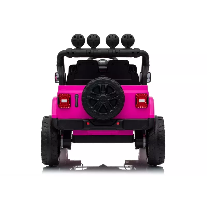 LEAN CARS Jeep Rubicon DK-JWR558 24V Rosa Vehículo montable a batería