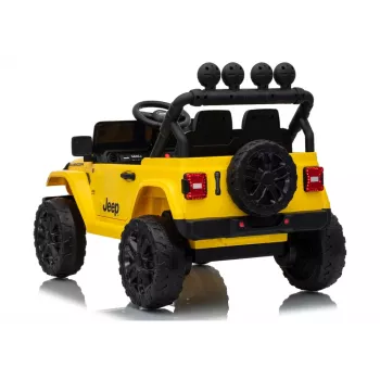 LEAN CARS Jeep Rubicon DK-JWR558 24V vehículo infantil a batería amarillo con mando a distancia