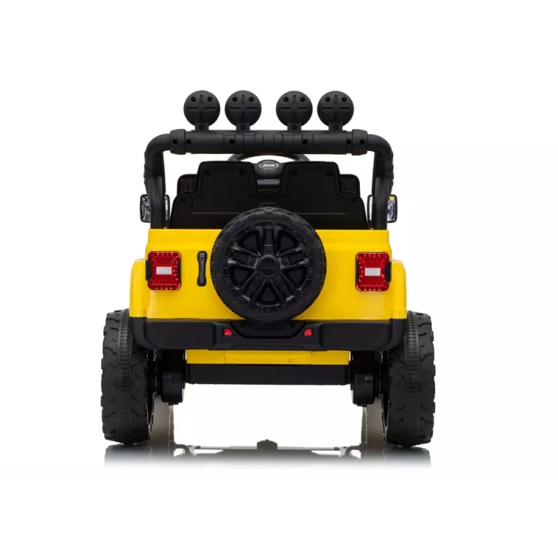 LEAN CARS Jeep Rubicon DK-JWR558 24V vehículo infantil a batería amarillo con mando a distancia