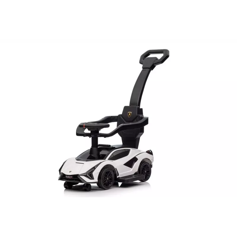 LEAN CARS Lamborghini QLS-996T Coche con empujador y asa – Blanco